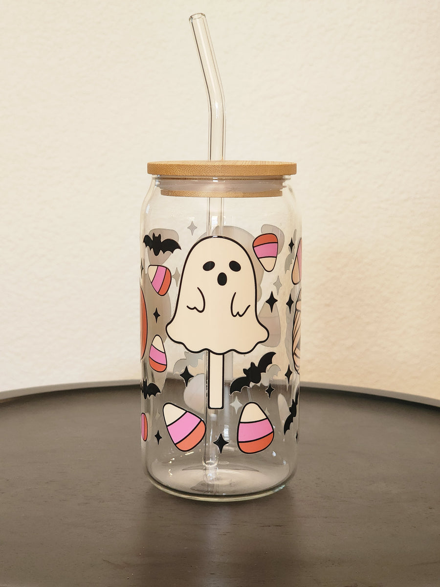 Spooky Cake Pop-Clear Can Glass 16oz
