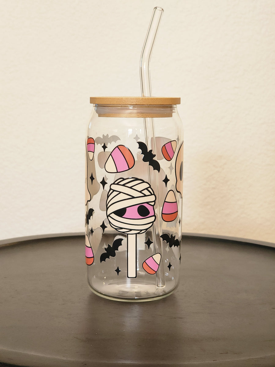 Spooky Cake Pop-Clear Can Glass 16oz