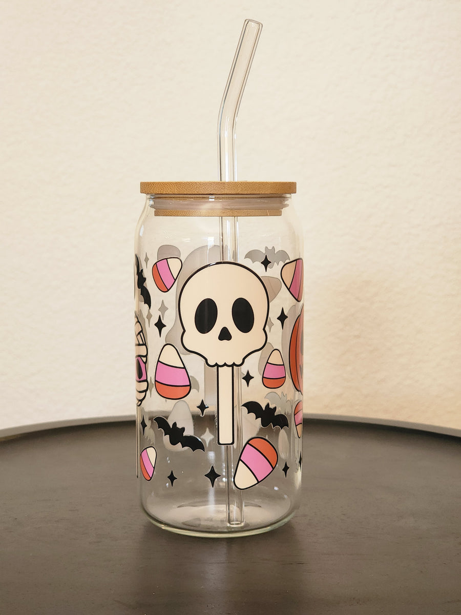 Spooky Cake Pop-Clear Can Glass 16oz
