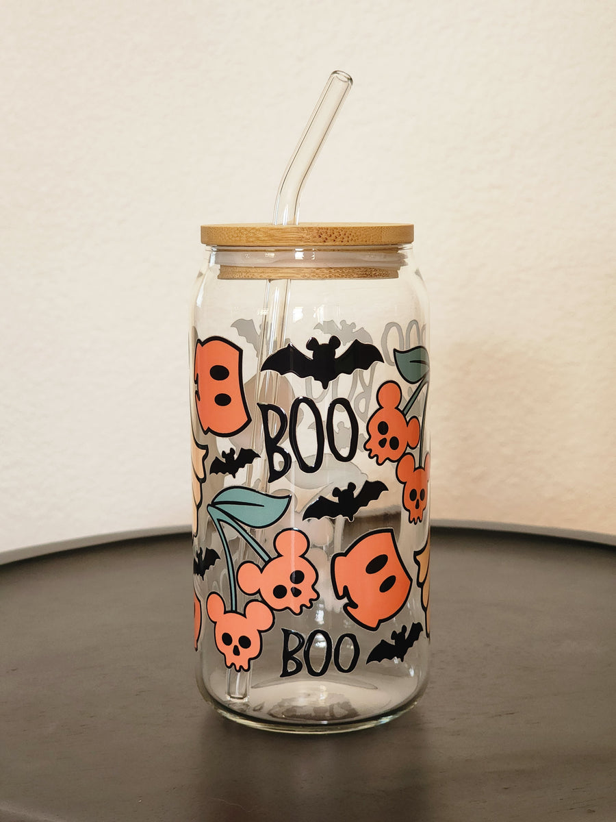 Mickey Ghost-  Clear Can Glass 16oz