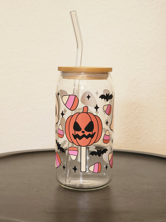 Spooky Cake Pop-Clear Can Glass 16oz