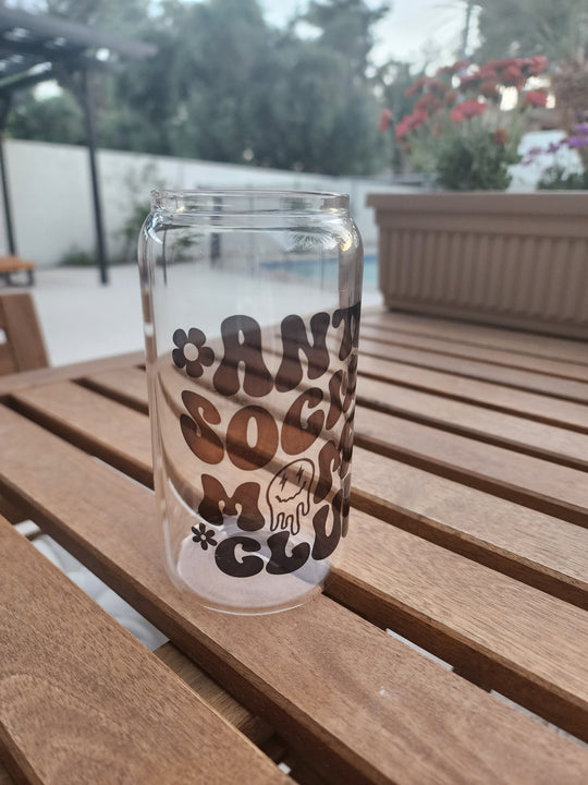 Anti Social Moms Club- Clear Can Glass 16 OZ