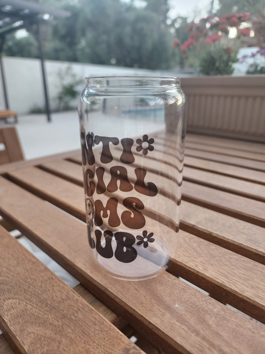 Anti Social Moms Club- Clear Can Glass 16 OZ