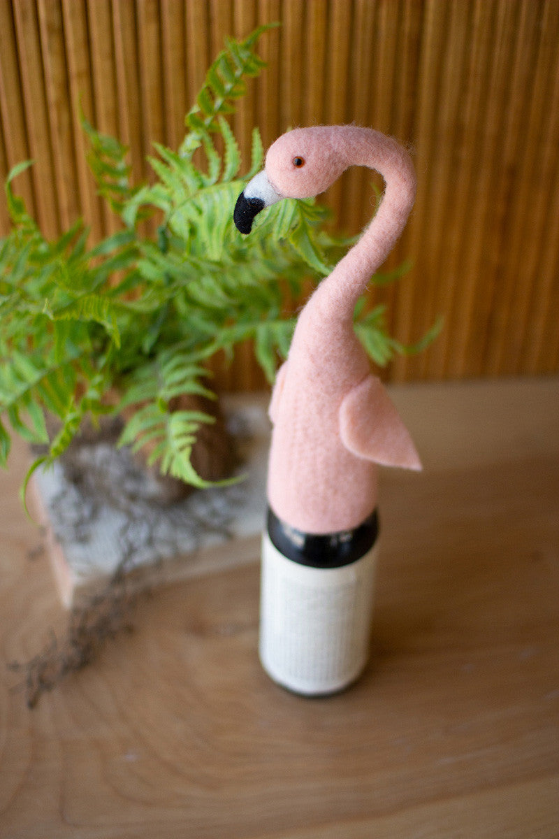 Pink Flamingo Wine Topper