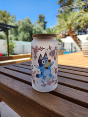 Blue Dog and Friends- Frosted Can Glass 16oz