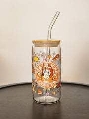 Orange Dog Trendy Coffee- Clear Can Glass 16oz