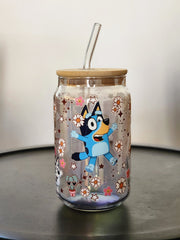 Stay Groovy Bluey - Iridescent Can Glass 16oz