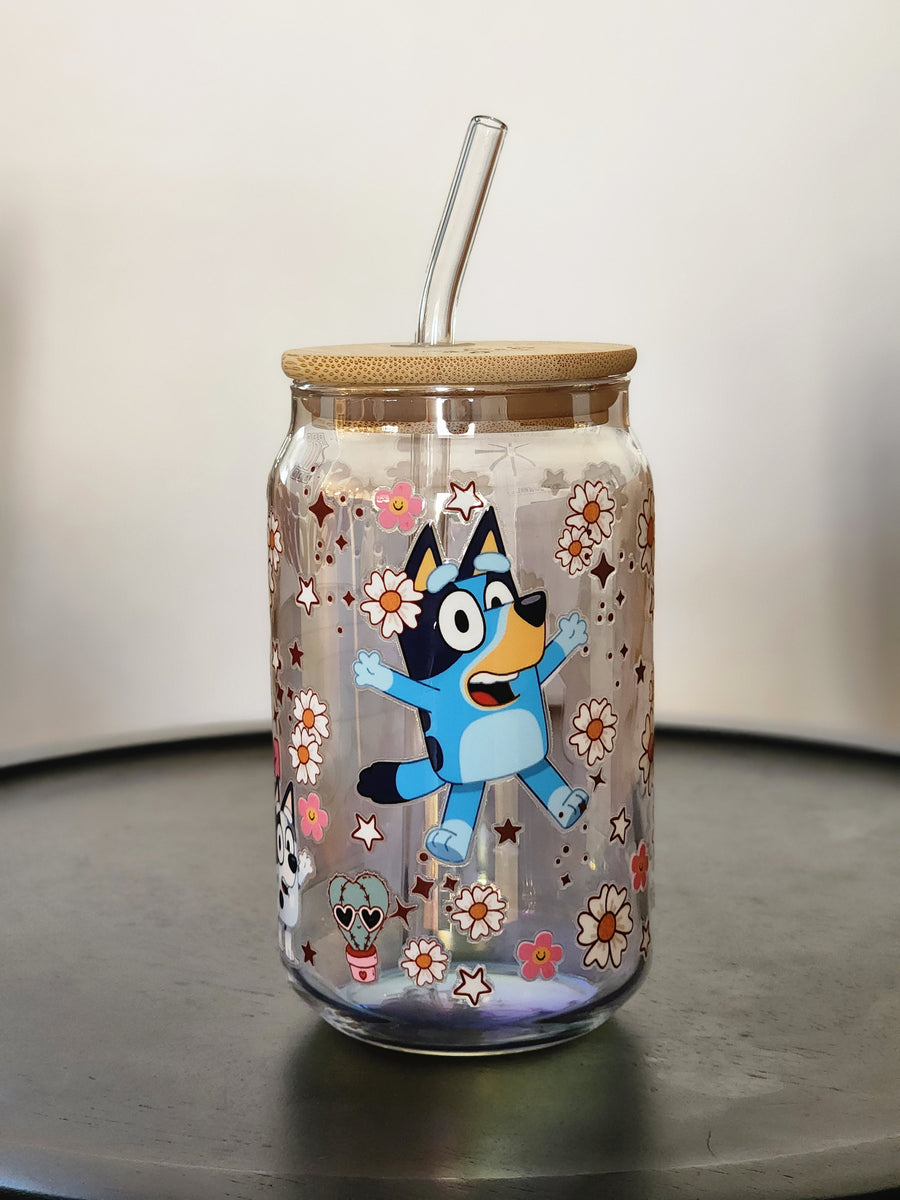 Stay Groovy Bluey - Iridescent Can Glass 16oz