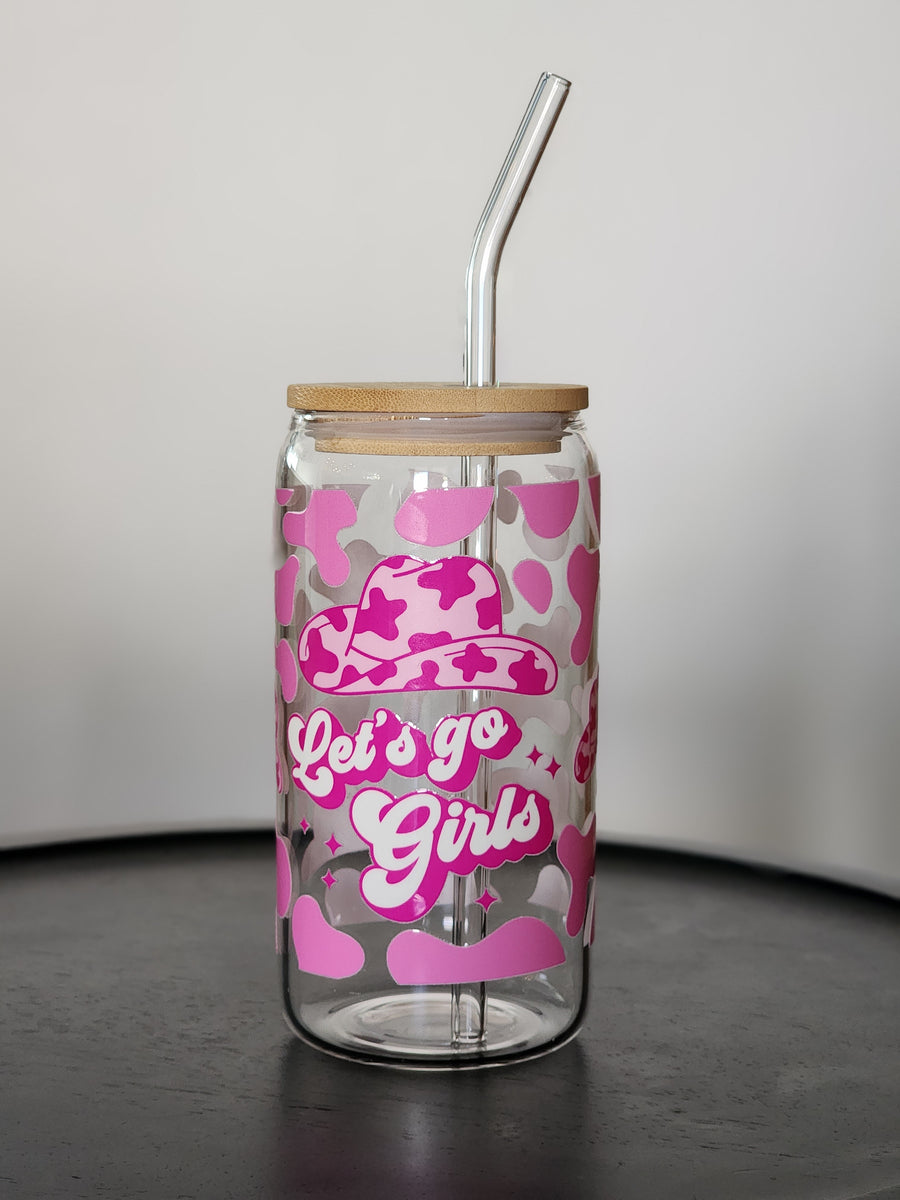 Lets go Girls- Clear Can Glass 16oz