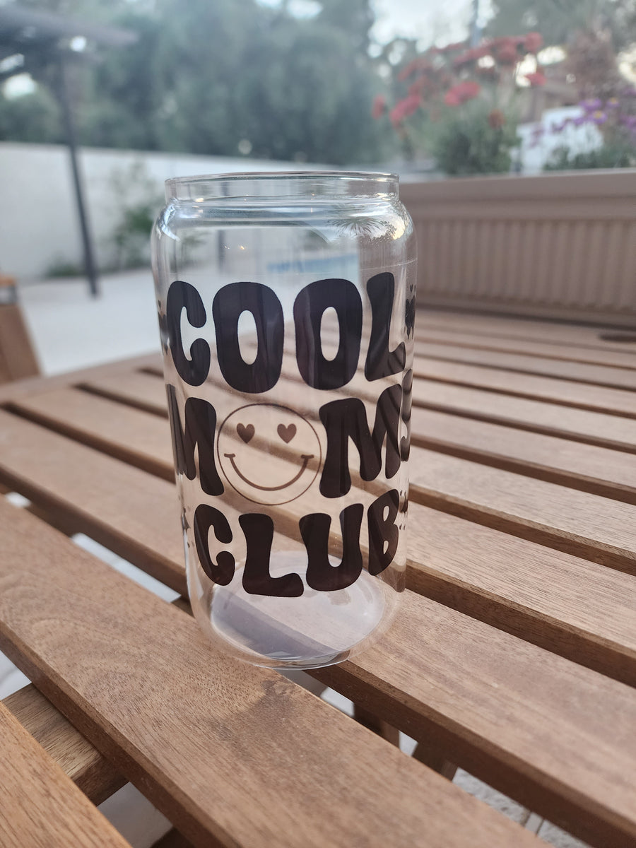 Cool Moms Club- Clear Can Glass 16oz