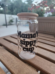 Mama's Sippy Cup - Clear Can Glass 16 OZ