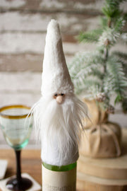 White Felt Santa Wine Topper